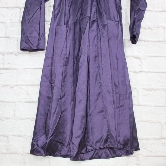 Maralyce Ferree Purple Nylon Hooded Full Length Long Raincoat Jacket Size M - Picture 2 of 8